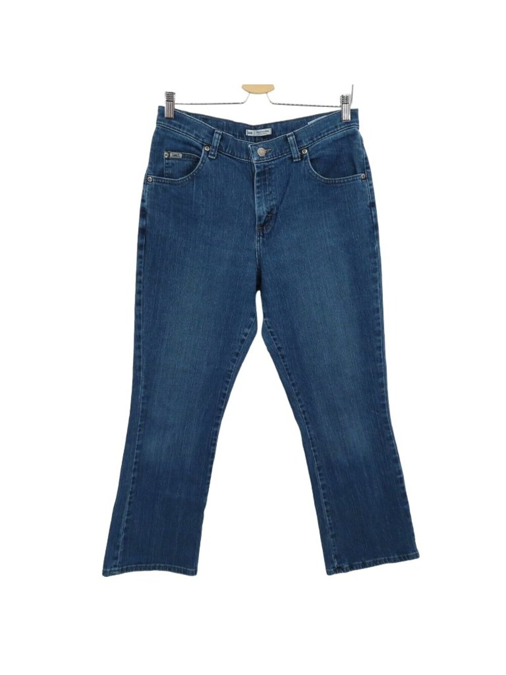 Lee Womens 10S 10 Short Relaxed Bootcut Medium Wash Blue Denim Jeans Cotton